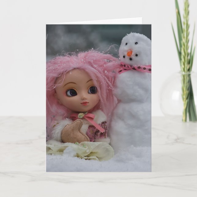 Penelope och snögubben helgkort (Framsida)