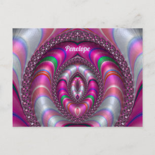 PENELOPE ~ RÖD 3D Fraktal Design ~ Vykort