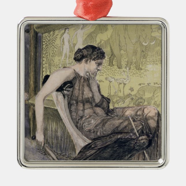 Penelope som väver en dölja för Laertes henne Julgransprydnad Metall (Framsidan)
