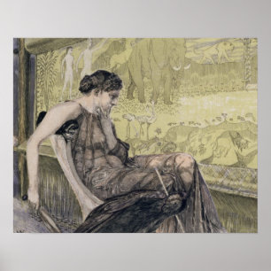 Penelope som väver en dölja för Laertes henne Poster