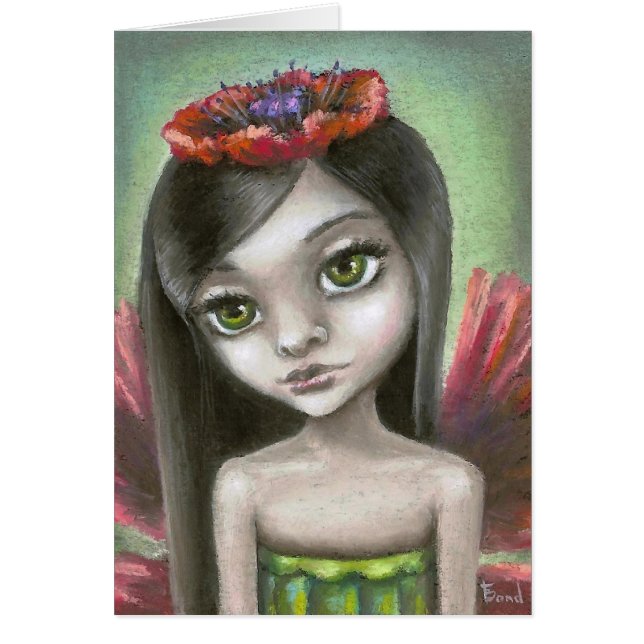 Penelope vallmofaena hälsningskort (Framsidan)