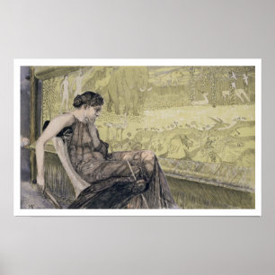 Penelope väver en shroud för Laertes hennes far-i Poster