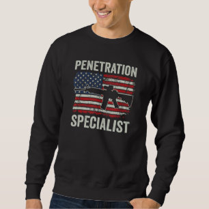 Penetrationsspecialist Ar15 Usa Flag Herr Gun Lång Ärmad Tröja