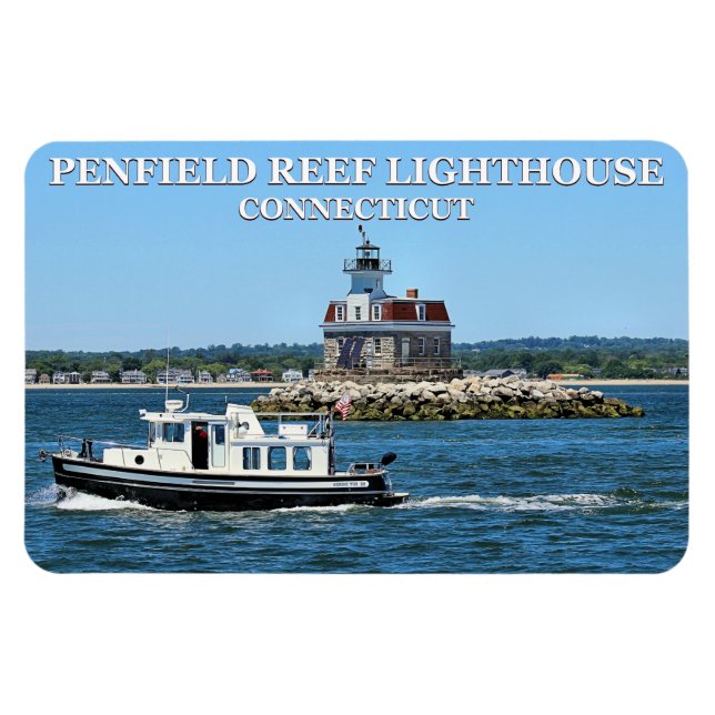 Penfield Reef Lighthouse, Connecticut Flexi Magnet (Horisontell)