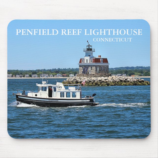 Penfield Reef Lighthouse, Connecticut Mousepad Musmatta (Framsidan)