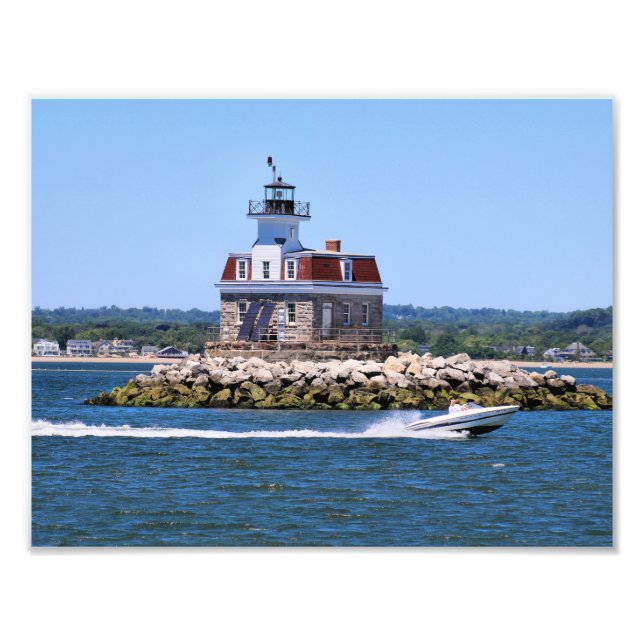 Penfield Reef Lighthouse, Connecticut Photo Fototryck (Framsidan)