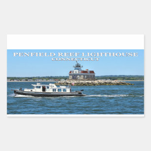 Penfield Reef Lighthouse, Connecticut Stickers Rektangulärt Klistermärke