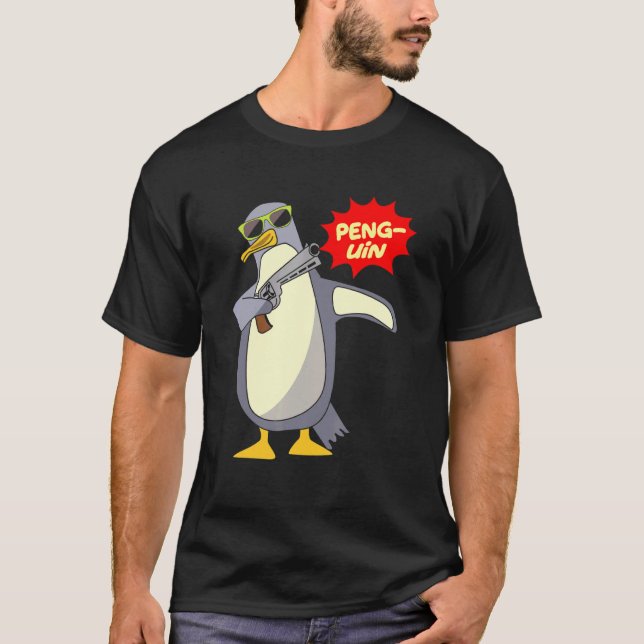 Peng Uin Penguin Ord Joke for Animal Fläkt T Shirt (Framsida)