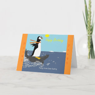 Penga från Penguin-födelsedagskortet. Kort
