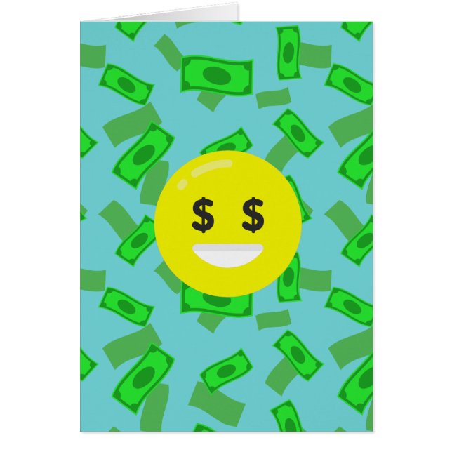 pengaögonkänsel emoji hälsningskort (Framsidan)