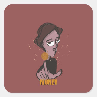 Pengar är den enda svarshästen fyrkantigt klistermärke