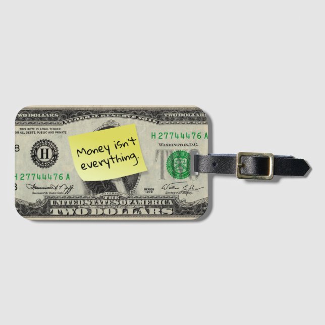 Pengar är inte Allt/efter/USA 2 dollar Bill Bagagebricka (Framsida horisontal)