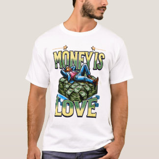 Pengar Är Kärlek T-Shirt – Djärv Hustle-utsagns-Te