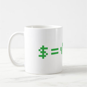 Pengar är kvadrera rotar av ondot kaffemugg