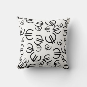 Pengar Euro Mönster Kudd Cushion Kudde