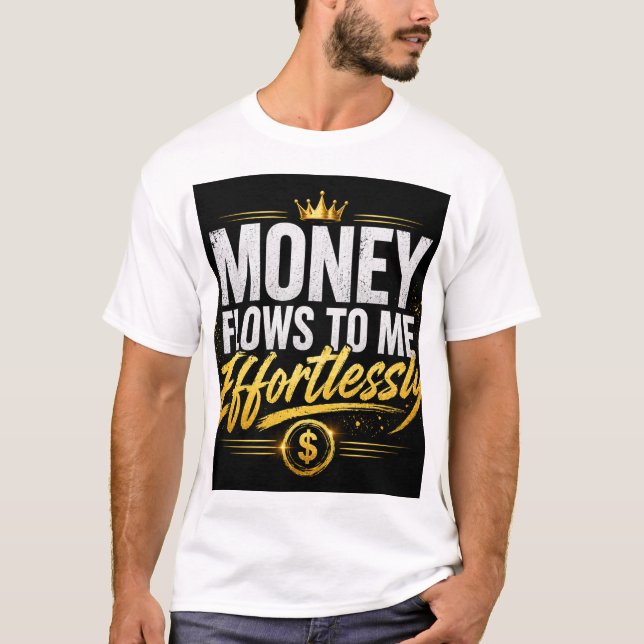 Pengar Flödar Till Mig Utan Ansträngning – Lyx Rik T Shirt (Framsida)