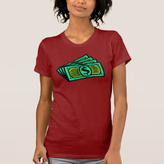 Pengar framtill, dokumentförstörare i baksidaen t-shirt