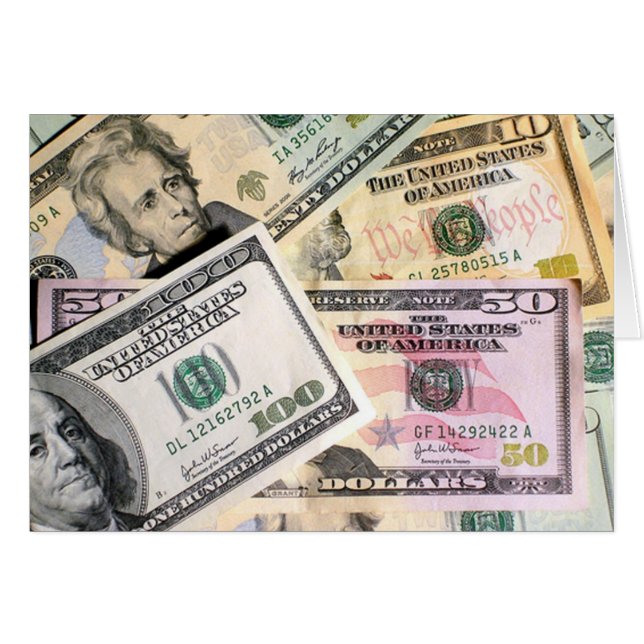 Pengar Hälsningskort (Framsidan Horizontal)