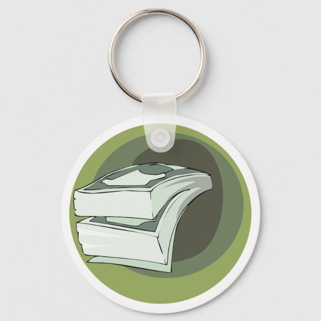 Pengar i en hög sedlar gröna sedlar nyckelring (Framsida)