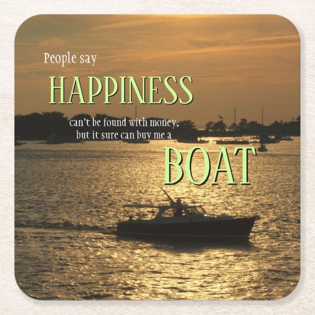 Pengar kan inte köpa en tur-boat på hamnen underlägg papper kvadrat (Framsidan)