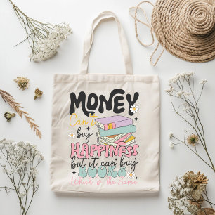Pengar kan inte köpa Happiness Bok Älskare Quote G Tygkasse