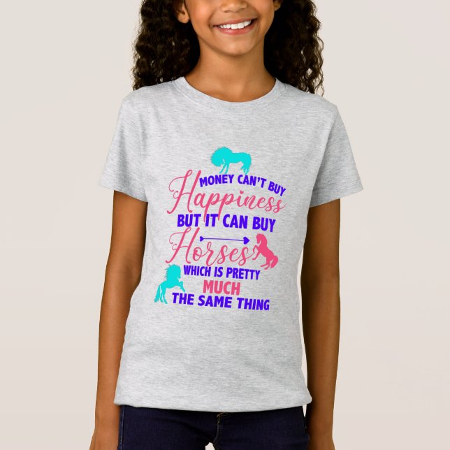 Pengar kan köpa Horses Tri-Färg T Shirt (Framsida)