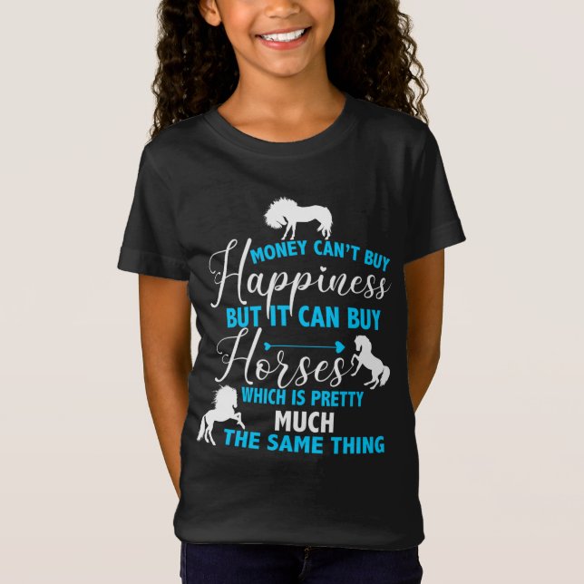 Pengar kan köpa in hästar Blue T-Shirt (Framsida)