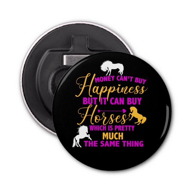 Pengar kan köpa Lila Gult för hästar Flasköppnare (Framsidan)