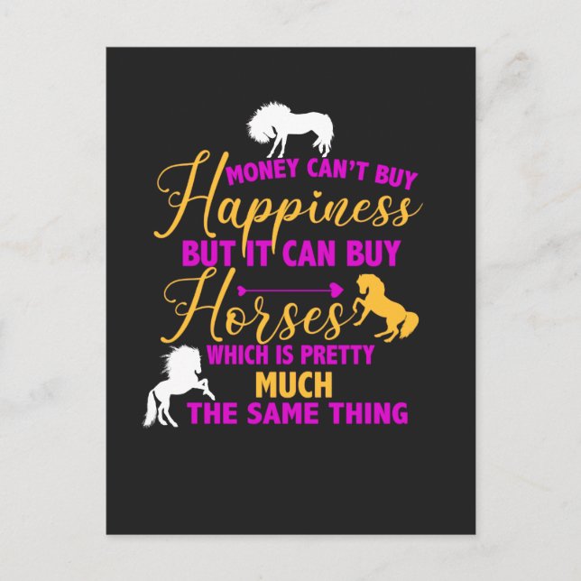 Pengar kan köpa Lila Gult för hästar Vykort (Framsida)