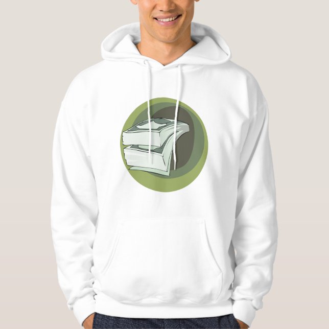 Pengar kontanter gröna sedlar hoodie (Framsida)