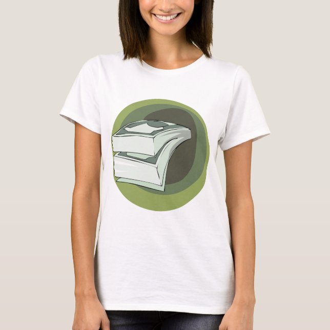 Pengar kontanter gröna sedlar t shirt (Framsida)