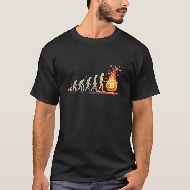 Pengar Krypto Valuta Bitcoin Evos Utveckling T Shirt (Framsida)