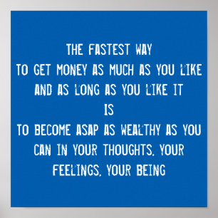 Pengar, LOA, förmögenhetcitat, inspirerande motiva Poster