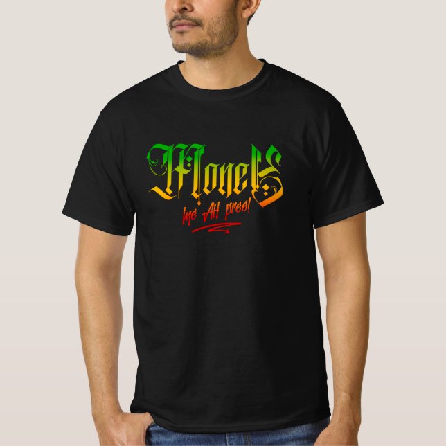 Pengar Mi Ah Pree! Rasta Färg Reggae T Shirt (Framsida)