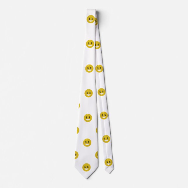 Pengar öga emoji herrkläder manar necktie halsband slips (Framsida)