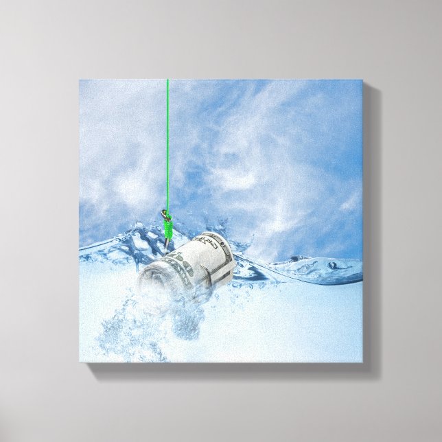 Pengar på fisk krok canvastryck (Framsida)