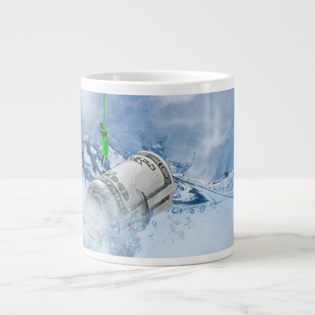 Pengar på fisk krok jumbo mugg (Framsidan)