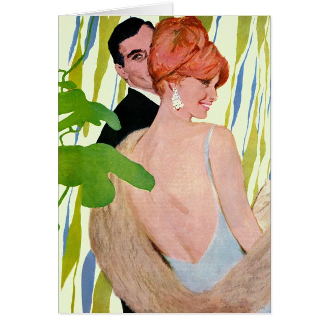 Pengar på hennes sinne hälsningskort (Framsidan)