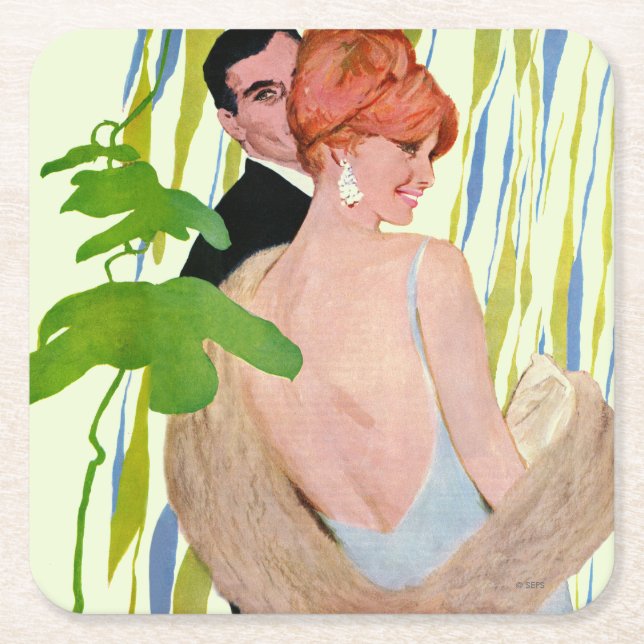 Pengar på hennes sinne underlägg papper kvadrat (Framsidan)