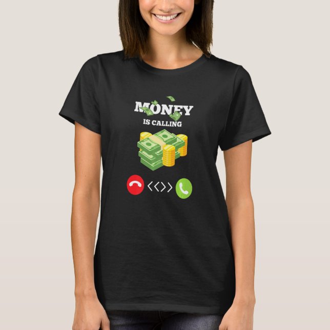 Pengar ringer upp Dollars Business Idea T Shirt (Framsida)