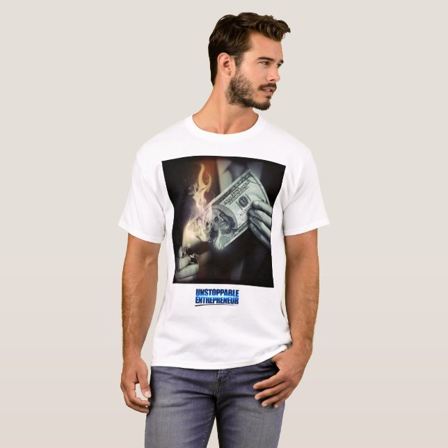 pengar som bränner skjortan tee (Hel framsida)