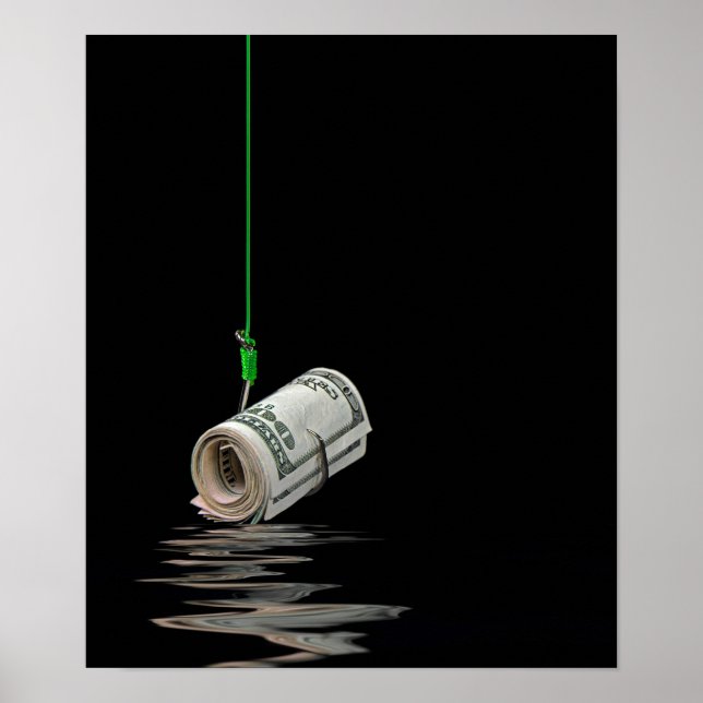 pengar till fisk i krok poster (Framsidan)