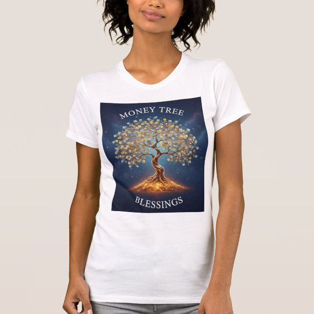 Pengar Träd Välsignelser — Överflöds Frekvens  T Shirt (Framsida)
