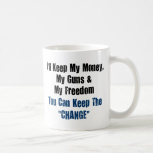 Pengar, vapen och frihet kaffemugg