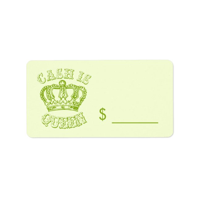 Pengarar är Queen - Yard Sale Märkre Adressetikett (Framsidan)
