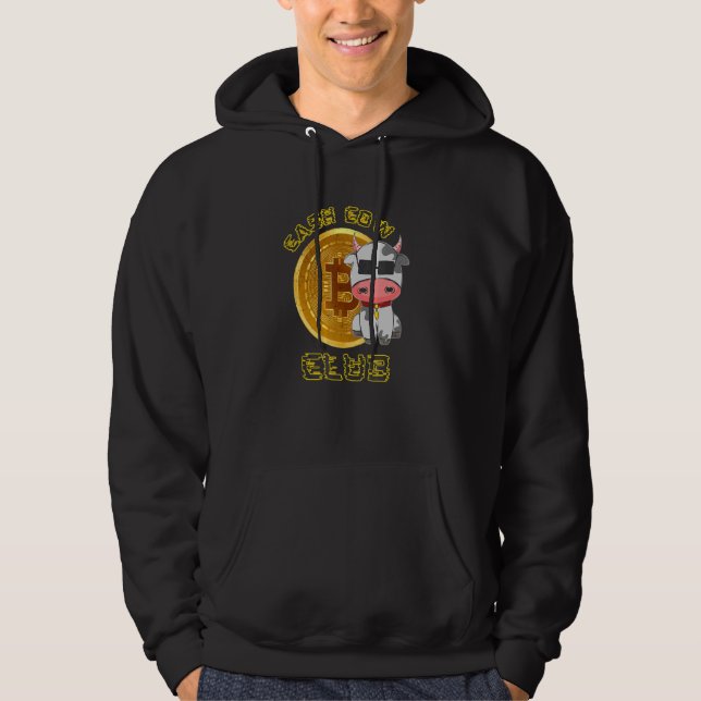 Pengarar Cow Klubb Bitcoin Crypto Hodl Mining Hoodie (Framsida)