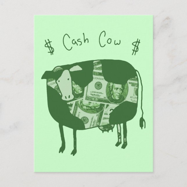 Pengarar Cow Vykort (Framsida)