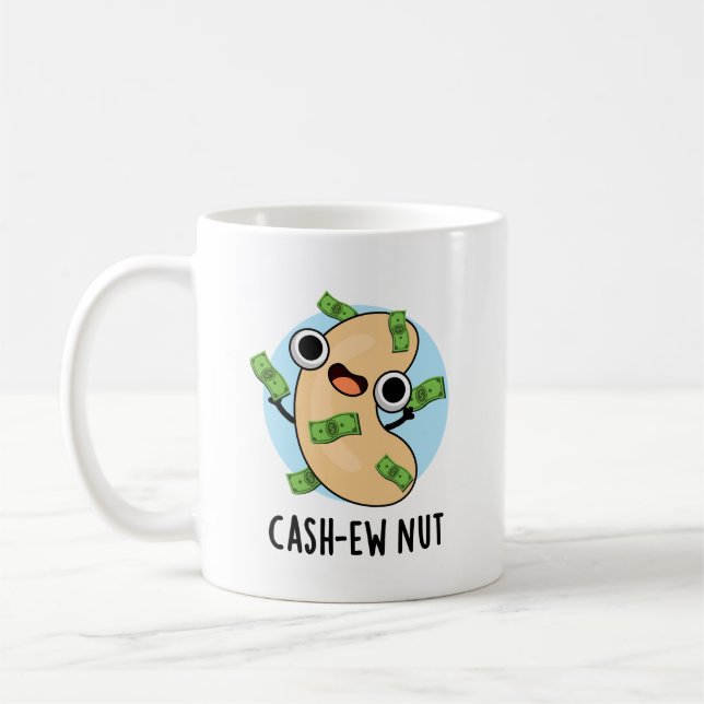 Pengarar-ew Nöt Funny Cashew Nöt Pun Kaffemugg (Vänster)