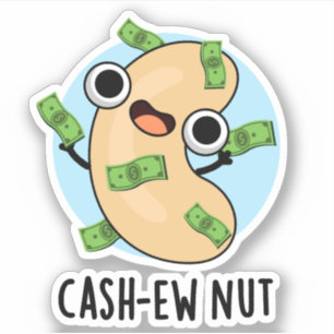 Pengarar-ew Nöt Funny Cashew Nöt Pun Klistermärken