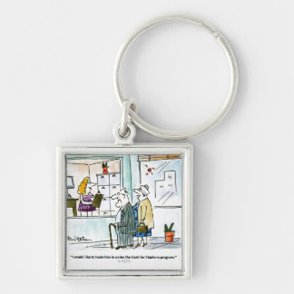 Pengarar för Clunkers Fyrkantig Silverfärgad Nyckelring